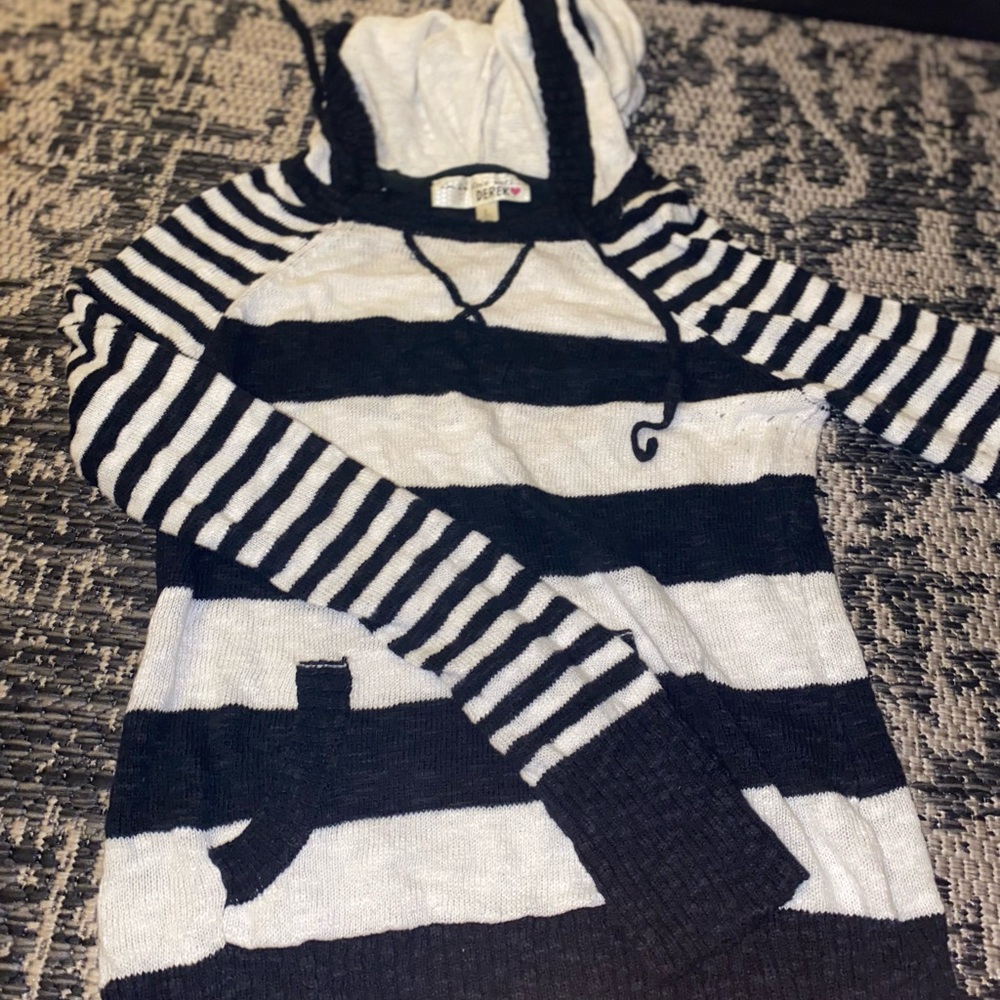 Y2K striped knit hoodie